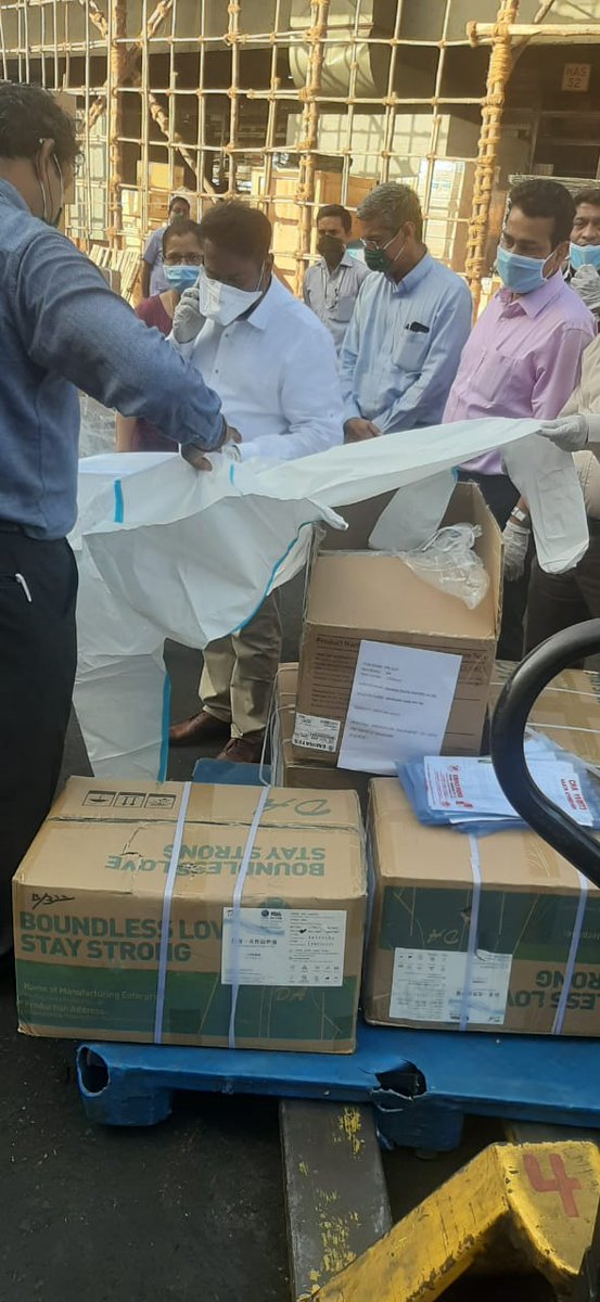 Air Cargo Customs, Mumbai clears relief material to combat Covid 19..Special Charter aircraft brought at Mumbai Air Cargo cleared on top most priority for supply to Government Hospitals all over India.