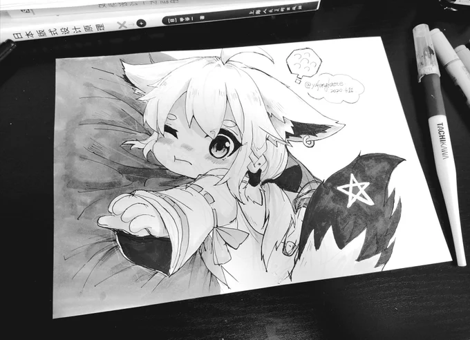 #絵フブキ 

かわいいかわいいきーつね❤️ 