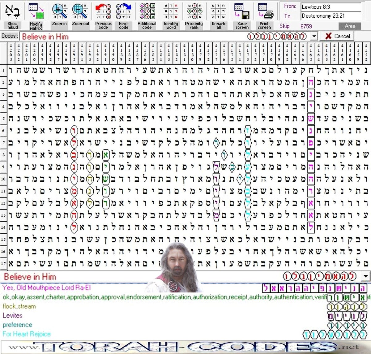 PrimeCleric's tweet image. Believe in Him - Torah Code
Yes, Old Mouthpiece Lord Ra-El, Approval, Flock, Levites, Preference, For Heart Rejoice.