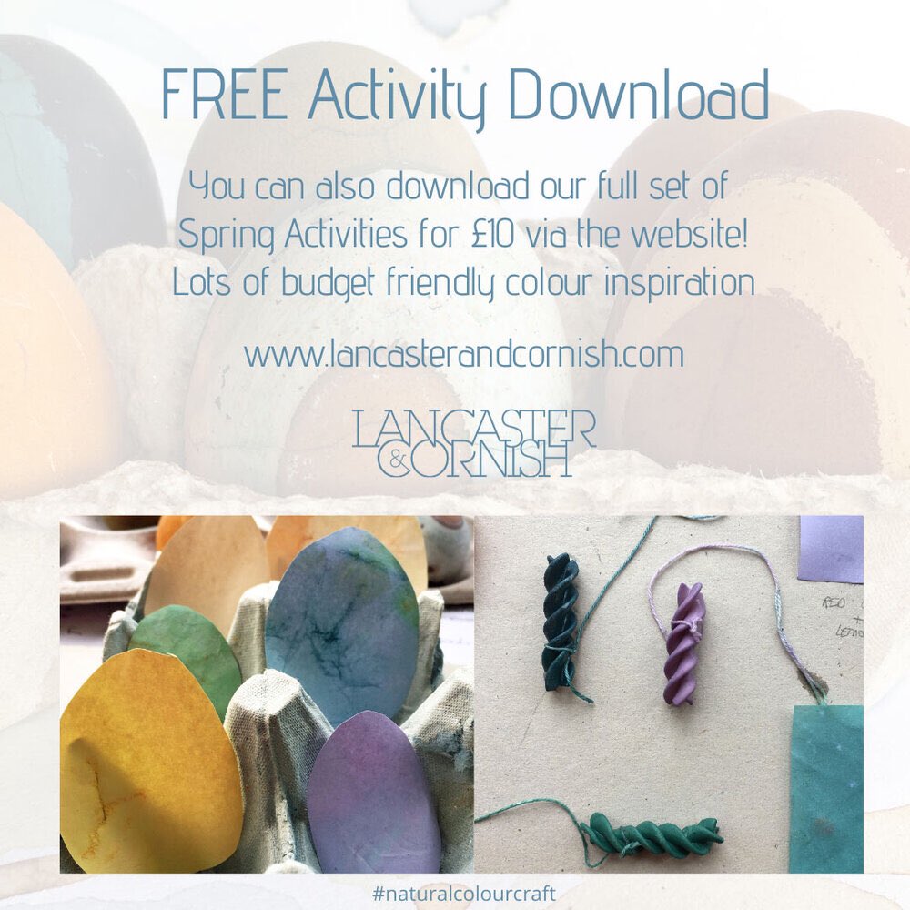 FREE

Spring natural colour activity for the family! 
lancasterandcornish.co.uk/activity-downl…
#supportsmall #stayathome #eastercraft #Easter #kidsathome