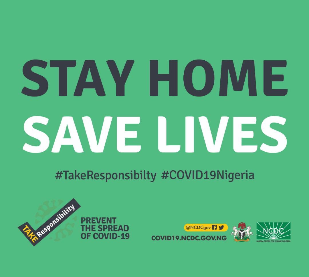 NCDCgov's tweet photo. The virus that causes #COVID19 is mostly spread when people travel, meet physically or visit public places.

Please stay at home to stay safe.

The responsibility to mitigate the spread of this virus lies with you and I.

#TakeResponsibility
#StayHomeSaveLives 
#COVID19Nigeria https://t.co/c8jSdXZKOC