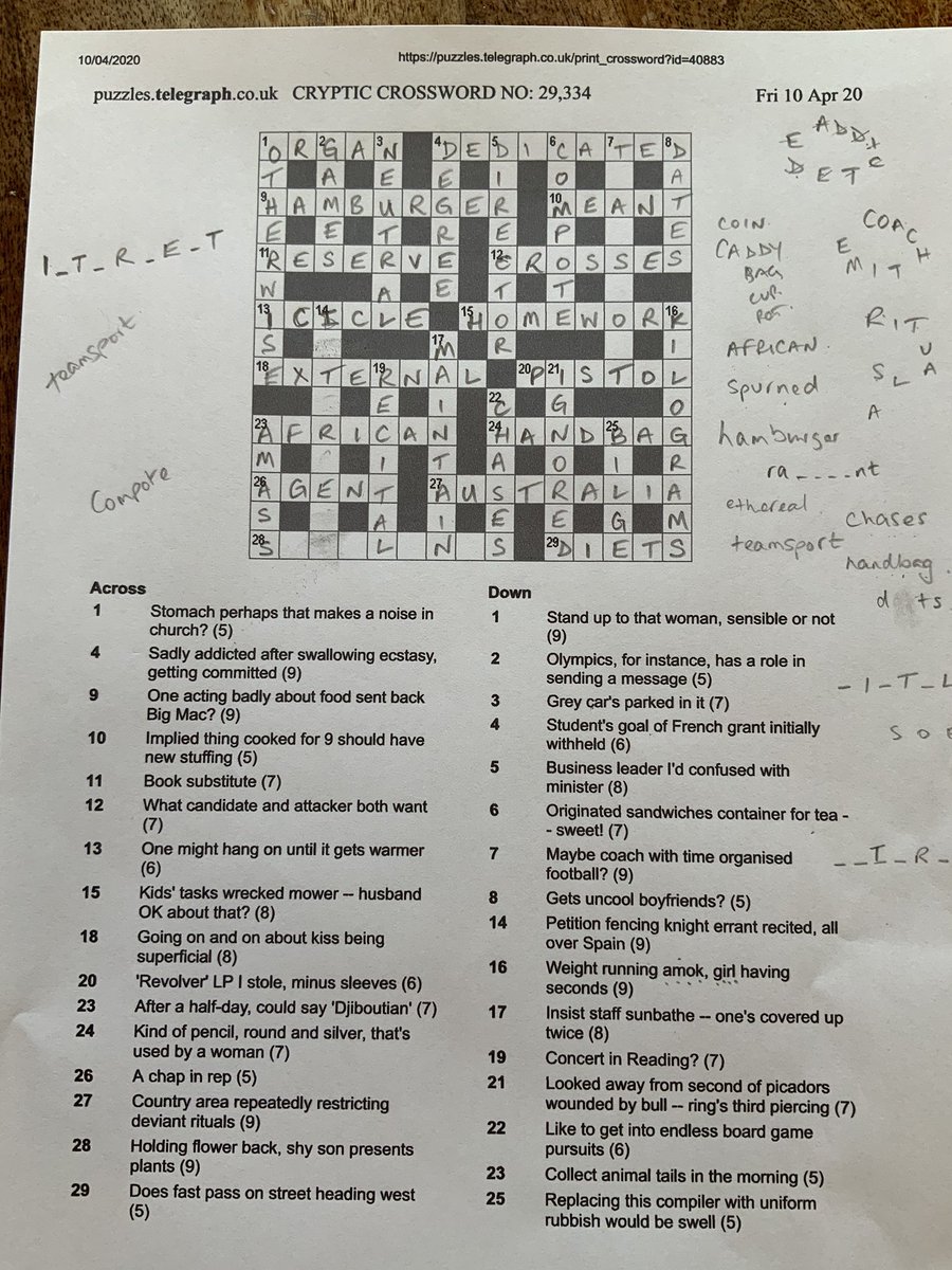 Any other weirdo’ s like cryptic crosswords??

I’m looking for closure on yesterday’s puzzle. Anybody help me with 14 down and 28 across? Think 7 down might be teamsport but not sure why?

Thanks
#crypticcrossword