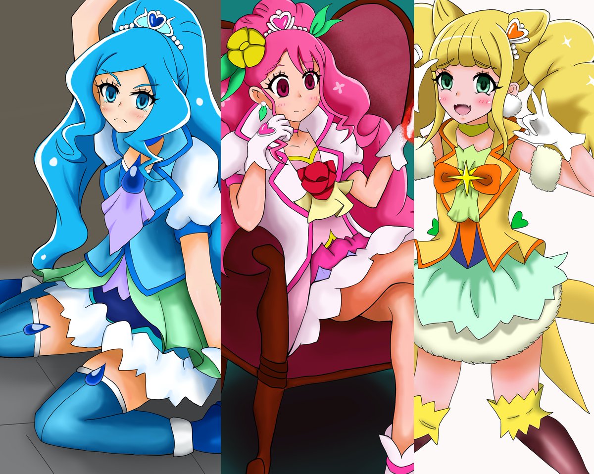 ｊｃｋ على تويتر やっと３人描けた プリキュアのハイライト消し隊