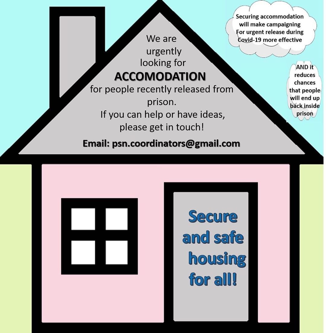 CAPExpansion's tweet photo. From the Parolee Support Network: “we are urgently looking for any accommodation leads in order to support individual cases for compassionate release as well as broader calls for decarceration, by providing folks with somewhere to go. Email: PSN.coordinators@gmail.com" https://t.co/YMZRusbJju