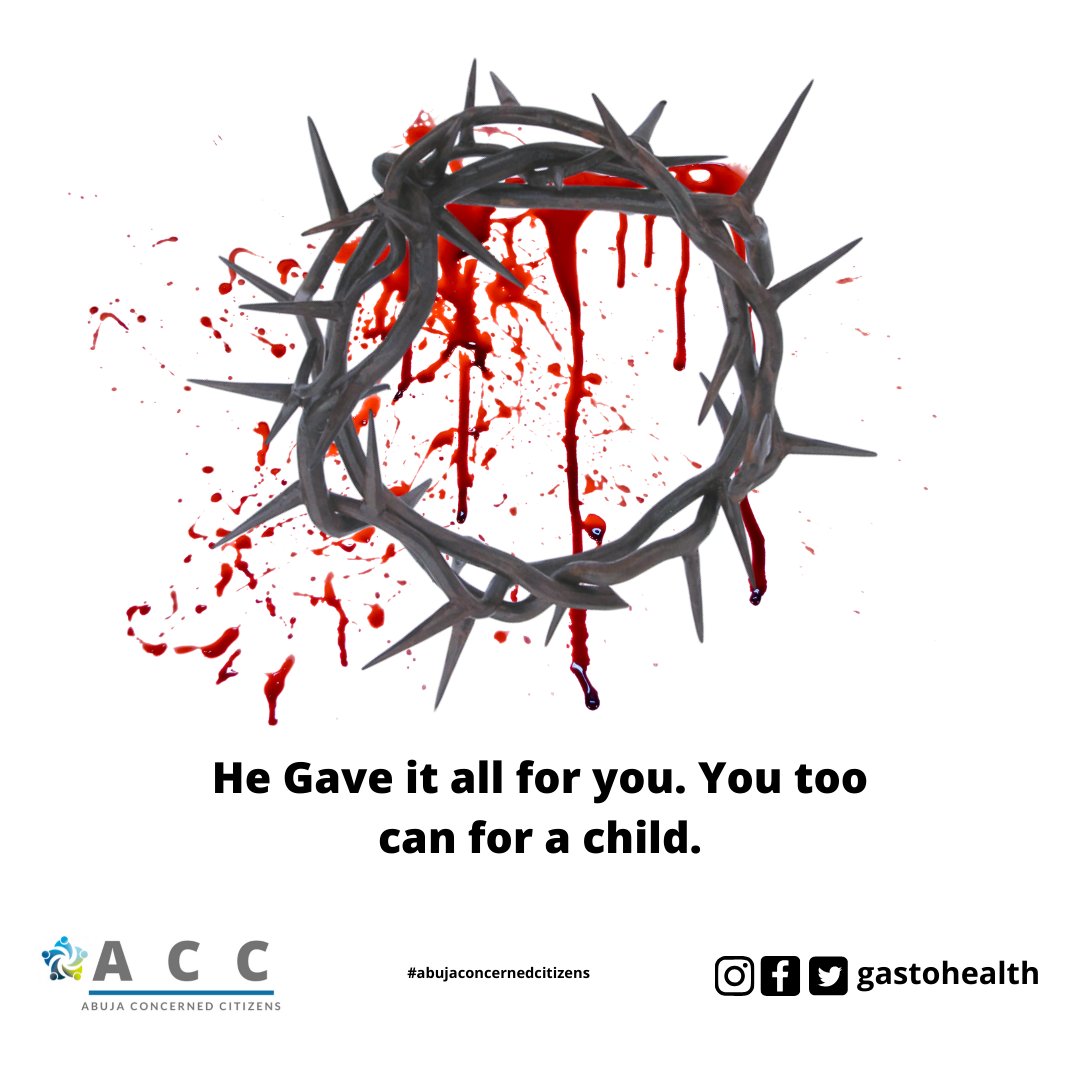 accf_ng's tweet photo. He gave it all for you. You too can for a child. @accf_ng 

__
#accf #Easter #EasterWeekend #LockdownHouseParty #LockDownOndo #COVIDー19 #OgunUnrestMore #JesusChrist #JesusTheRisenKing #pillowcasechallenge #LockDownOndo #feedachild #ncdc #who #concernedcitizens #confinementjour26 https://t.co/ECr3d6TjzY