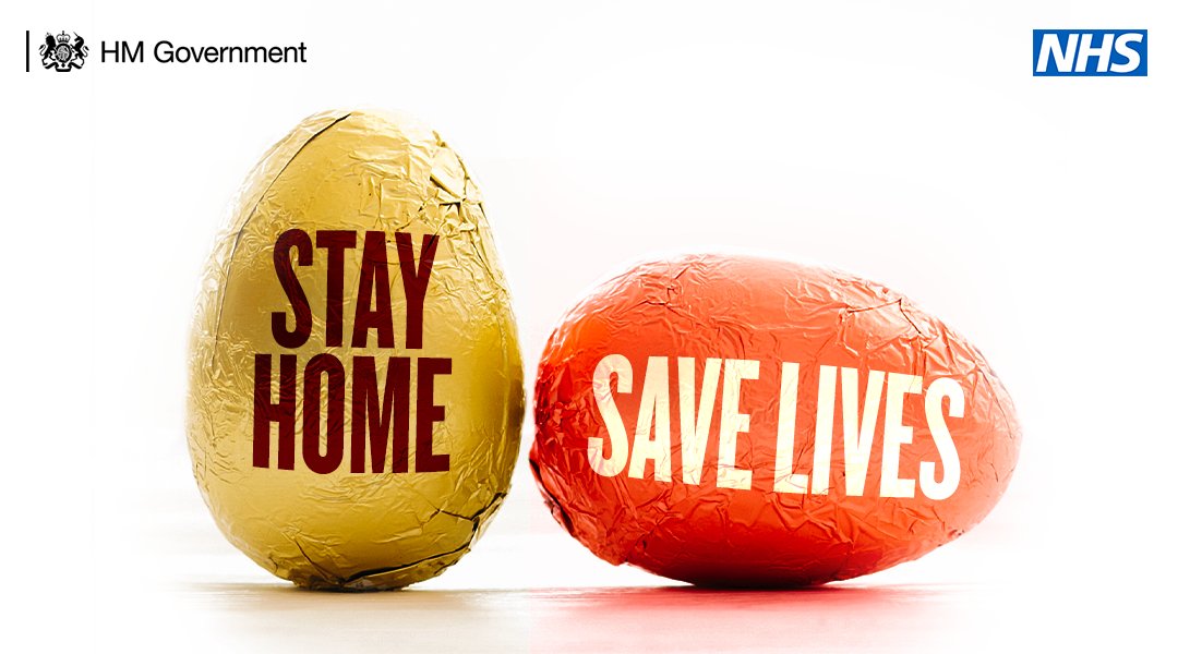 DHSCgovuk's tweet photo. #HappyEaster

Have a fantastic day but please do NOT visit other family members. Stay Home. Save Lives.

#StayHomeSaveLives | #EasterSunday | #EasterWeekend https://t.co/oDn54K0RJn