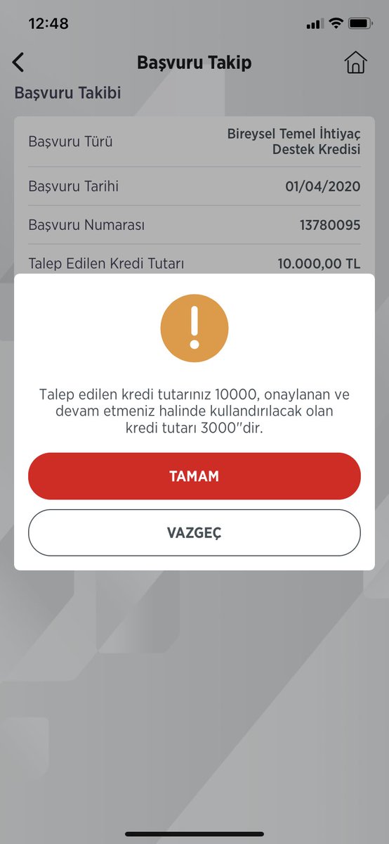 tan_brky's tweet photo. Destek kredisi olumlu sonuçlandı diyerek mesaj geliyor ama açılan sayfada 10 bin yerine 3 bin.ilgilenmenizi rica ediyoruz @BeratAlbayrak @RTErdogan @ZiraatDestek @fatihportakal https://t.co/7fqdPfLC7M