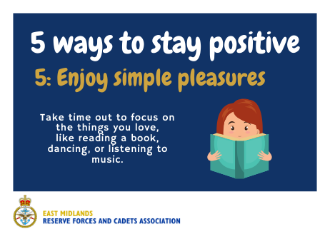 east_mids_rfca's tweet photo. Staying positive is important during tough times. Here's 5 tips to help remain positive through the pandemic. 

#EMRFCA #Coronavirus #StayHome #SaveLives #ProtectOurNHS #Positivity https://t.co/6qHzCRhhoi
