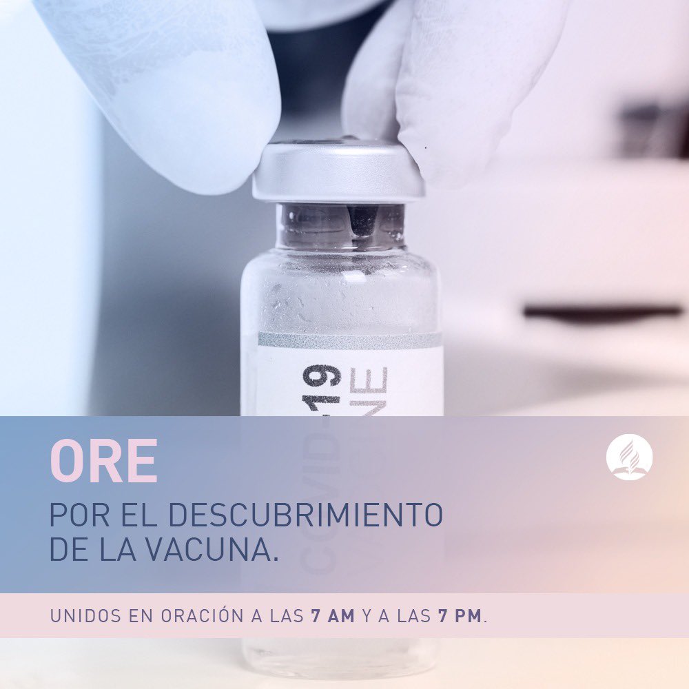 Precisamos de um milagre! Vamos orar juntos pela descoberta da vacina?  Os homens estudam, mas Deus dá a inteligência. [#SeMeuPovoOrar] às 7h da manhã e às 7h da noite.