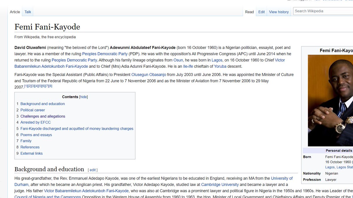 6/ I resized the nodes to make them bigger the more an account was retweeted. Came across this light blue one, ' @realffk aka (Femi Fani-Kayode) a Nigerian lawyer/politician with almost a million followers and a verified account. What did Femi have to say about 5 &  #coronavirus?