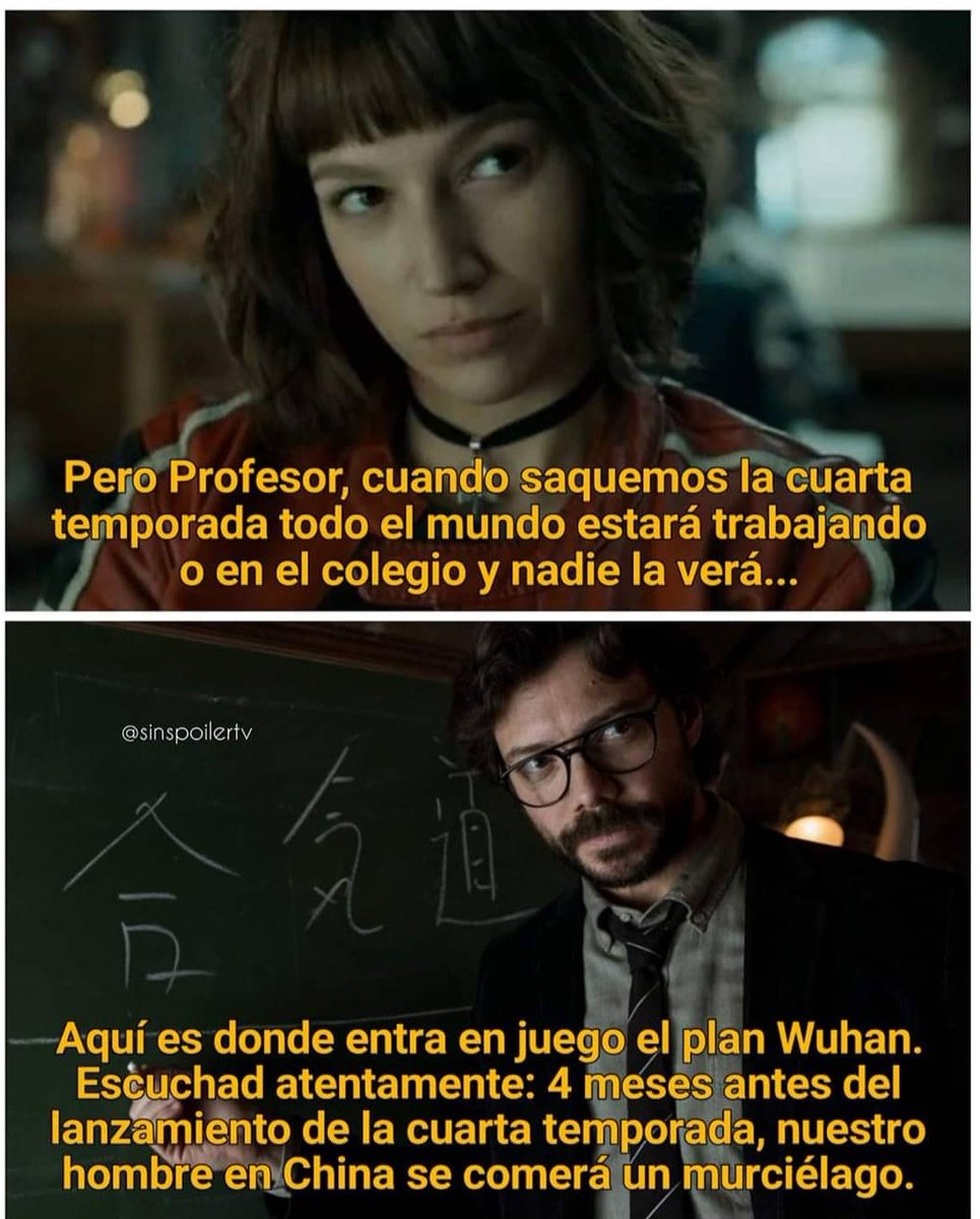chispazo80's tweet photo. #LaCasaDePapel 
Tomemos el #COVIDー19 también con algo de humor sino.... https://t.co/k9JfWUb0Fg