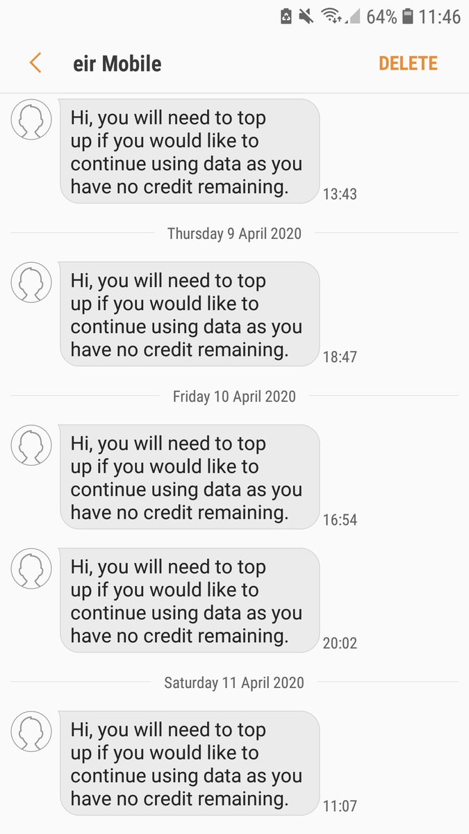 SmurfMurp's tweet image. @eir @eircare can you PLEASE stop sending me these texts, I choose NOT to top up so STOP hassling me. 😡😡😡😡😡 on a daily if not twice daily. #Comreg please look into this.