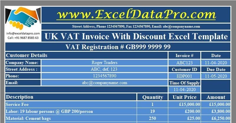 ExcelDataPro's tweet image. Download UK VAT Invoice With Discount Excel Template exceldatapro.com/uk-vat-invoice…