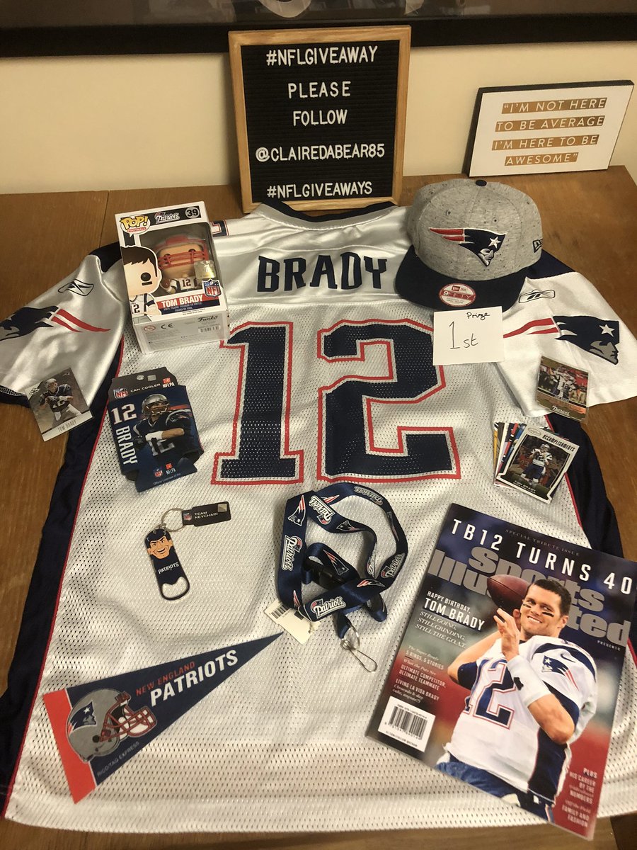 clairedabear85's tweet photo. Fair well Tom Brady as a #Patriots #NFLGIVEAWAY For a chance to #win 1 of 2 fab #prize bundles this week both inc a jersey &amp; cap you MUST following BOTH @clairedabear85 &amp; @victorysportsuk &amp; RT this link This #Giveaway will run till the 17/4 &amp; This is open 2 ALL #NFL fans globally https://t.co/Krmrk3eoI2