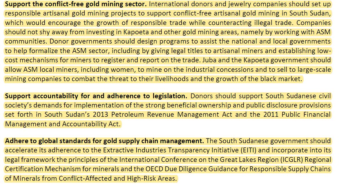 These 3 recommendations below are somethings South Sudan mining sector can do and should do. 16.