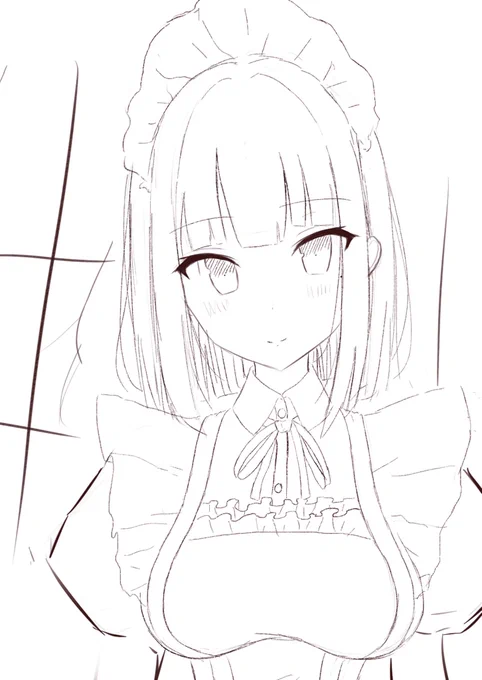 顔の調子はまあまあ取り戻せた気がしないでもないですが
構図が面白くないのでこの絵はここまでかな…? 