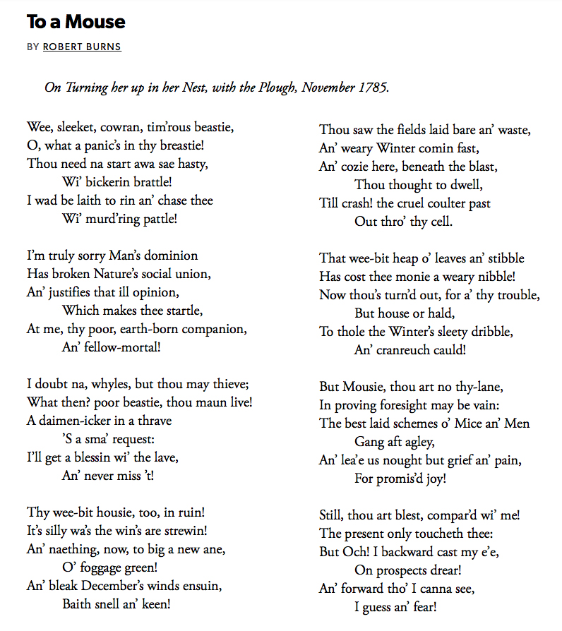 74 To A Mouse by Robert Burns, read by Nicholas Ralph #PandemicPoems  https://soundcloud.com/user-115260978/73-to-a-mouse-by-robert-burns-read-by-nicholas-ralph