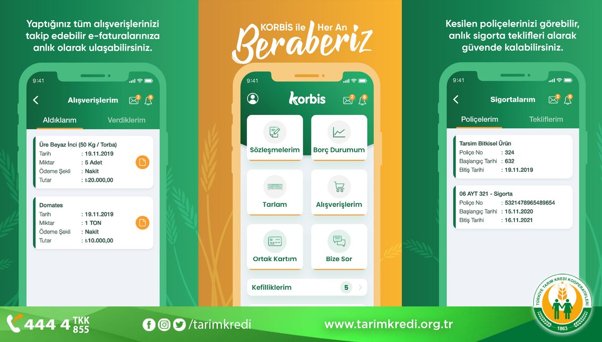 tarimkredi's tweet photo. Türkiye Tarım Kredi Kooperatifleri, ortaklarının #TarımKredi ile ilgili işlemlerine hızlı ve kolay erişebilmeleri amacıyla geliştirdiği dijital kooperatif uygulaması Kooperatif Ortak Bilgi Sistemi’ni (#Korbis) çiftçilerimizin hizmetine sundu.
https://t.co/MEiiP3xml7 https://t.co/dEv632aF3C