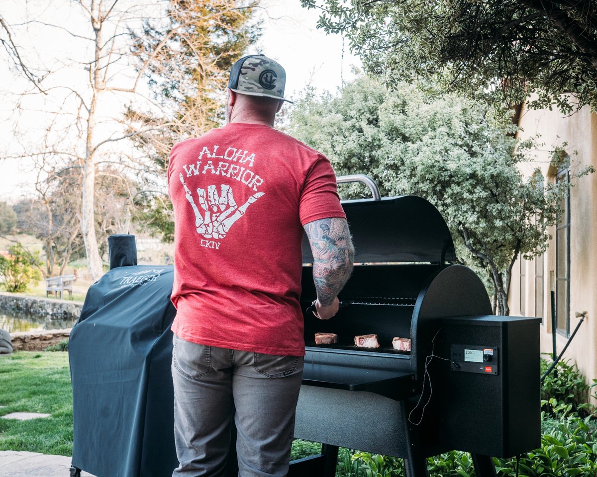 Smells like Saturday at the C4 Ranch thanks to @traegergrills and @cartercountrymeats ⁠
⁠
#C4Ranch #C4Foundation #AlohaWarrior #ChuckHeavy #NavySEALs # SmokingSaturdays #LLTB #BreacherUp #TraegerOn #Steak #ReverseSeared