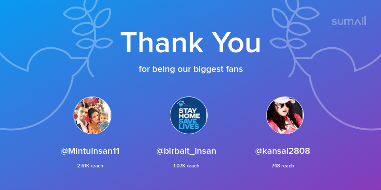 PRINCE_insa_'s tweet photo. Our biggest fans this week: Mintuinsan11, birbalt_insan, kansal2808. Thank you! via https://t.co/1YW455Cik7 https://t.co/fJrPoHNMYH