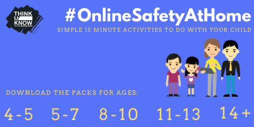 Spending more time online?

Thinkuknow has developed help sheets and activity packs with online safety advice and links. #OnlineSafetyAtHome

🔗 bit.ly/2JQdPOK