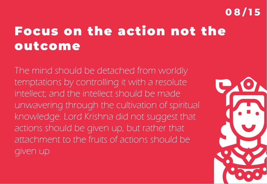 Lord Krishna intervenes to suggest in no uncertain terms that Arjuna ought to focus on the action and not the fruits of the outcome. Investors often have to deal with ambiguous situations themselves. Perhaps a little less attachment to the fruits of investment can go a long way
