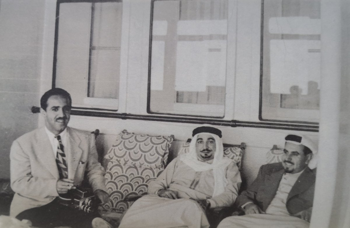 To finish this thread, two interesting photos:1. The late Sheikh Jaber Al-Ahmed & Sheikh Sabah Al-Ahmed, with the late 'Ezzat Jafaar. Sheikh Sabah's hobby, photography, is evident here.2. Young Sheikh Sabah & Sheikh Jaber attending an occasion.(all photos from the CRSK)