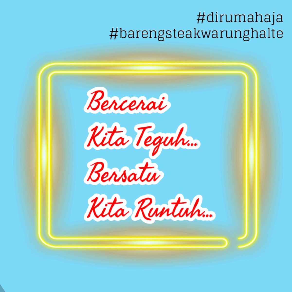 HalteSteak's tweet photo. Malam Minggu gaes...😅
#malamminggu #steakwarunghalte #warungsteak #kitavscorona #lawancoronamulaidarikita https://t.co/UHYypsahTi
