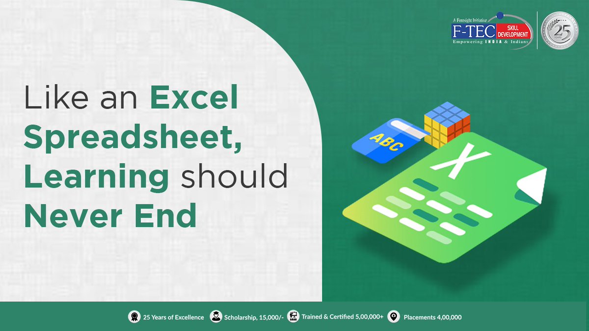 FTECOnline's tweet photo. Get enrolled in one of the most esteemed and exhaustive advanced excel learning experience and be future-ready for a world full of opportunities. Learn with the best faculty, peers in an energetic, vibrant environment in F-TEC Skill Development
#FTEC #LearnAdvancedExcel #FTEC25 https://t.co/9Bx0xQdVGl