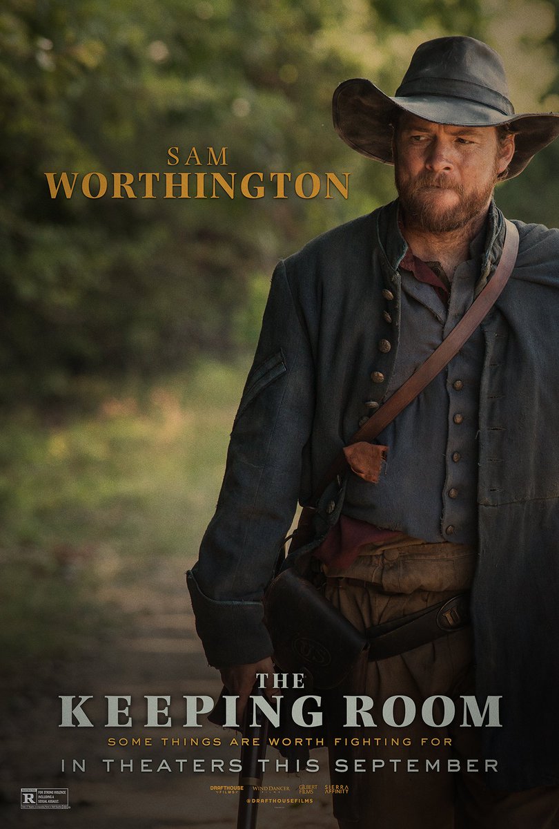 Sam Worthington's hat in The Keeping Room. I don't know when these weird leather hats came over here from Australia but it was probably just short of a century after the Civil War. Sam looks like the type of country singer I would avoid: