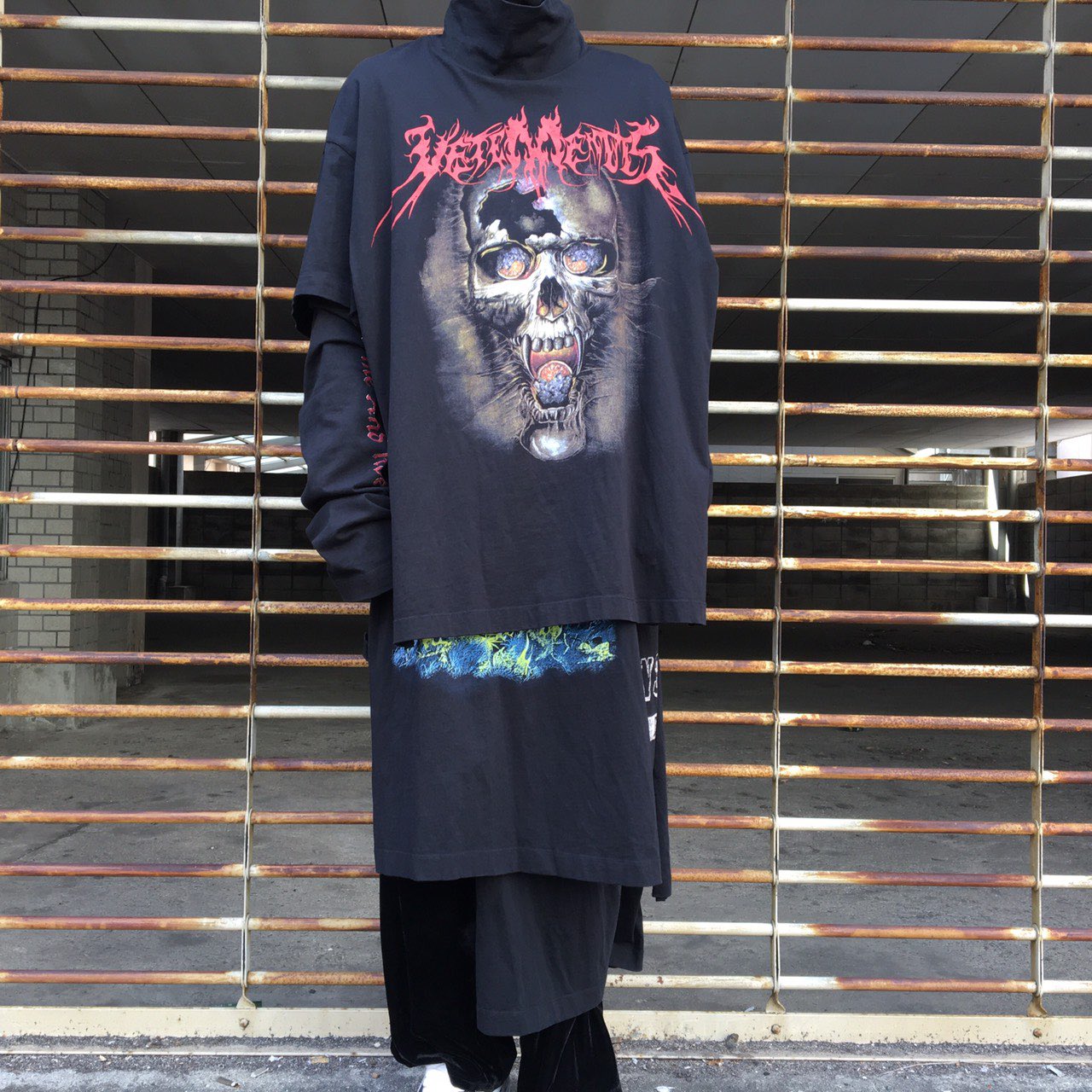 （ばぶお）VETEMENTS　スカルレイヤードドレス ヴェトモン VETEMENTS スカルレイヤードドレス 再構築スカル