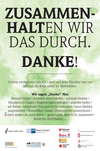 ZUSAMMEN-HALTen WIR DAS DURCH. DANKE!

#zusammenhalt #zusammenhalten #durchhalten #danke

#FWRemsMurr