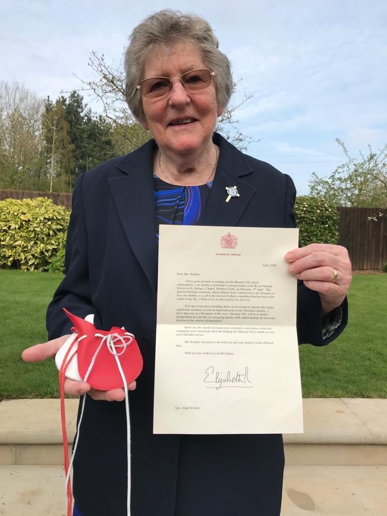 To recognise Anne who should have gone to receive Maundy money from the Queen. Other things prevented that & Maundy money & letter came to her. Thank you Anne for ALL the Faithful work you have tirelessly done @diocswellnott @churchofengland. @BishopPaulW @bbcemt @BBCNottingham