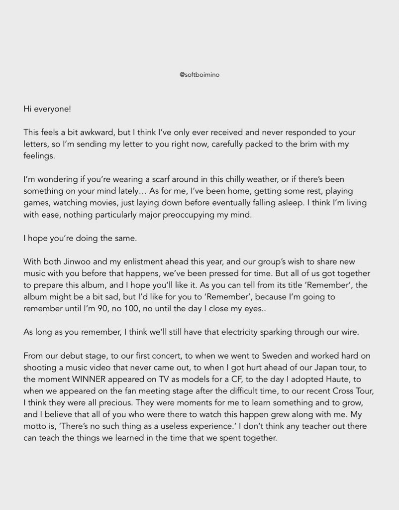  #SEUNGHOON's letter to ICs #이승훈  #HOON