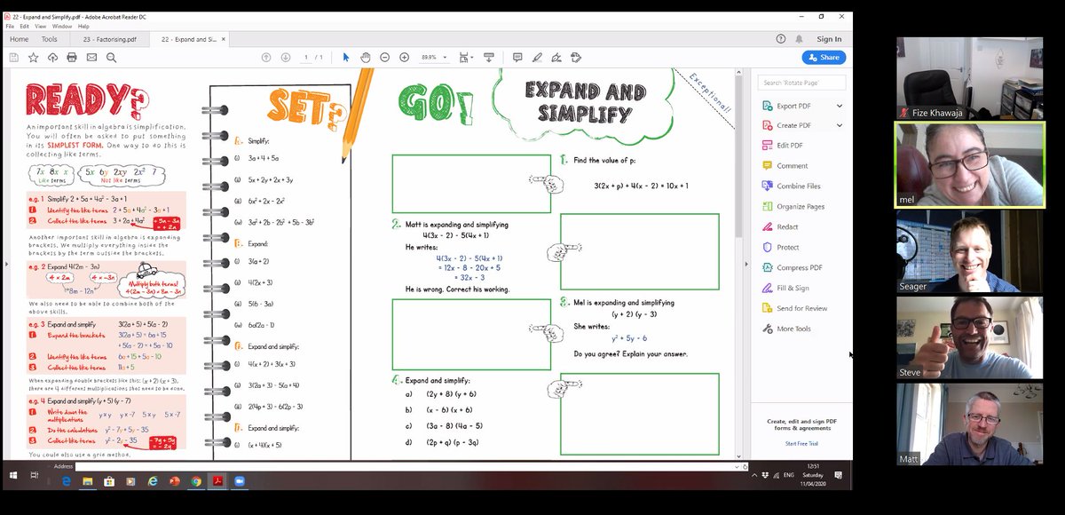regular Saturday online meeting discussing the <a href="/kangaroomaths/">KangarooMaths</a> and JustMaths Crossover revision guide/workbook/thing  … this is gonna be the mutts nuts!! #hoursandhours of pedagogical discussions  #mathschat #nostudentleftbehind