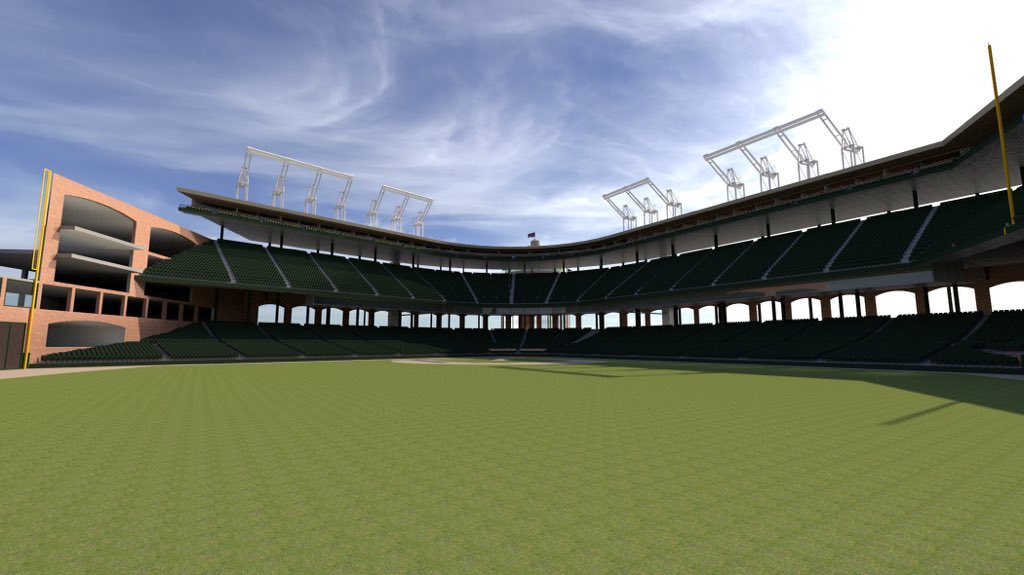 MLBcathedrals's tweet image. Almost two years ago, with help from @Bonderman92 and @ccfireman designed dream ballpark. Basically, Comiskey Park/Tiger Stadium without view obstructing support poles and suites up top. Allowing for upper deck on top of the field. That was fun!