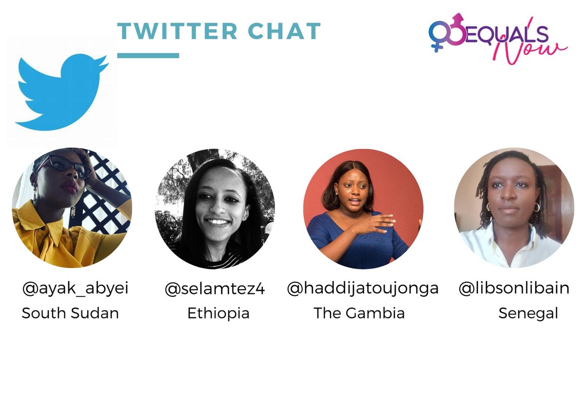 To begin, we will like to give our amazing guests a special S/O.  @haddijatoujonga  @libsonlibain  @selamtez4  @ayak_abyei please tell us what you do. Everyone else joining, please tell us your name, where you are from and what you do.  #Jotai #EqualsNow #COVID19