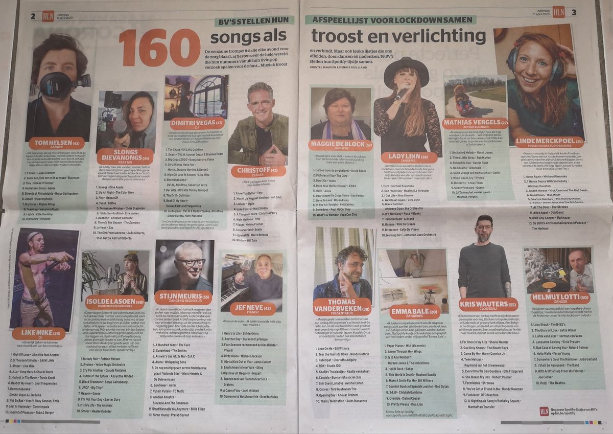 Dievanongs_News's tweet photo. Our living legend de legendarische Queen #Slongs @dievanongs staat in de (weekend)krant Het Laaste Nieuws van zaterdag 11 april bij het krantdeel #SamenTegenCorona waarin onze Queen #Slongs haar lockdown afspeellijst samen stelt met 10 big tunes als troost &amp; verlichting🌞🎶🙏🏻💕❣️ https://t.co/6g9fwwXI6W