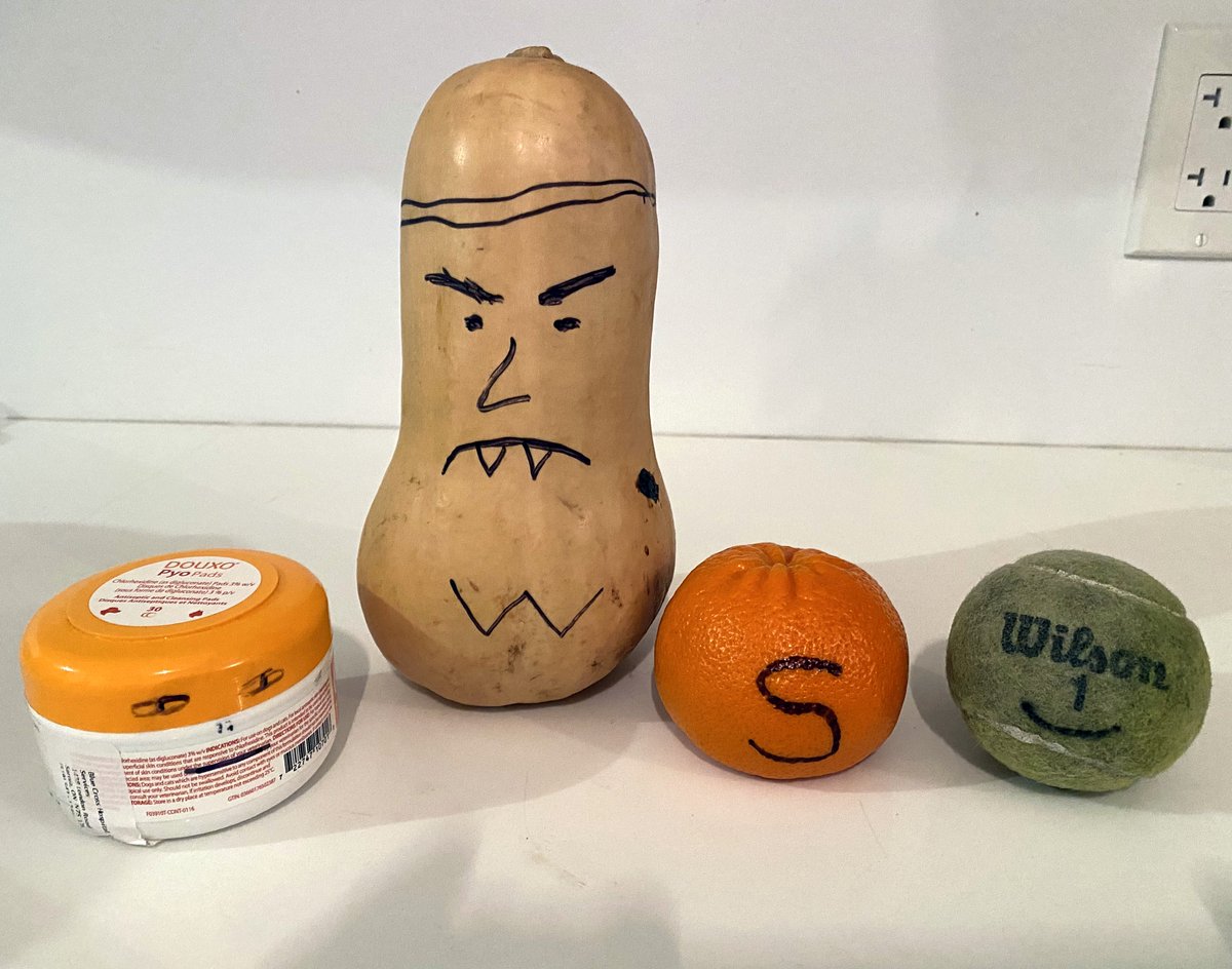 Cmdr_Hadfield's tweet photo. Eleanor asked for new toys in isolation - good guys &amp; bad guys. Grandpa improvised. https://t.co/DpEZcaaikE