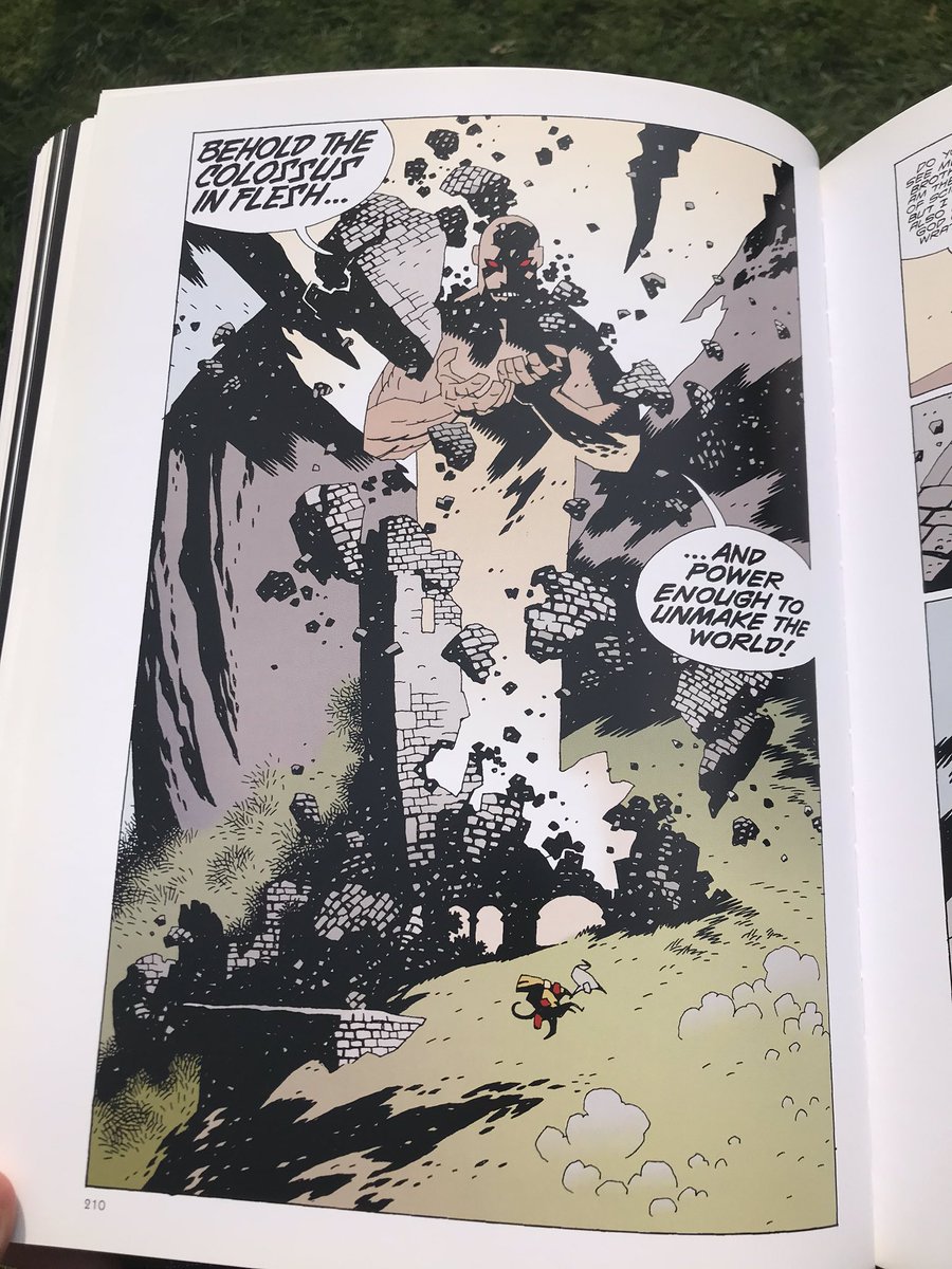 Something so bloody simple, but so bloody effective in the way Mignola progressively goes bigger and bigger here in the apply named Almost Colossus