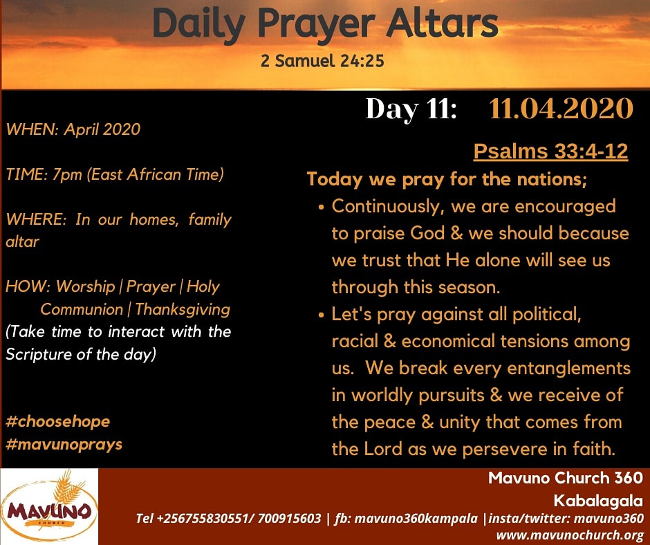 Mavuno360's tweet photo. Day 11: #prayeraltar #thenations #covid19 #COVID19UG #COVID__19 #choosehope #EasterWeekend #EasterWeekendlockdownchallenge #Easter #Easter2020 #prayersmovemountains https://t.co/N79EDrL5id