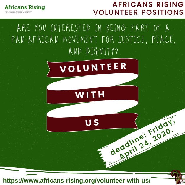 AfricansRising's tweet photo. Are you interested in being part of a Pan-African movement? #AfricansRising is currently looking for volunteers with strong community ties &amp; experience mobilizing on issues of #humanrights &amp; social justice to be one of our Regional Mobilisers. https://t.co/PrRvG2S2Ph https://t.co/lHWFno2H1S