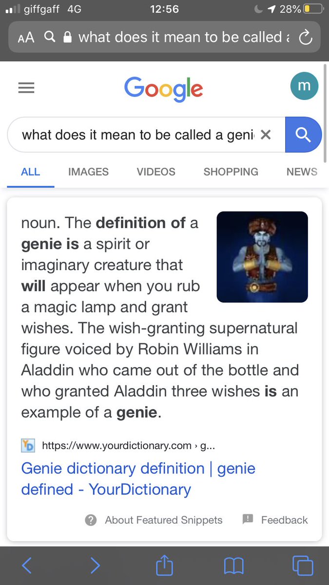 Let’s start with Genie. Basically Genie means that you are being controlled by someone, in the movie Aladdin there was a magic lamp and when the lamp  was rubbed a Genie would appear. This genie will give you three wishes and whatever you ask for it will give it to you!
