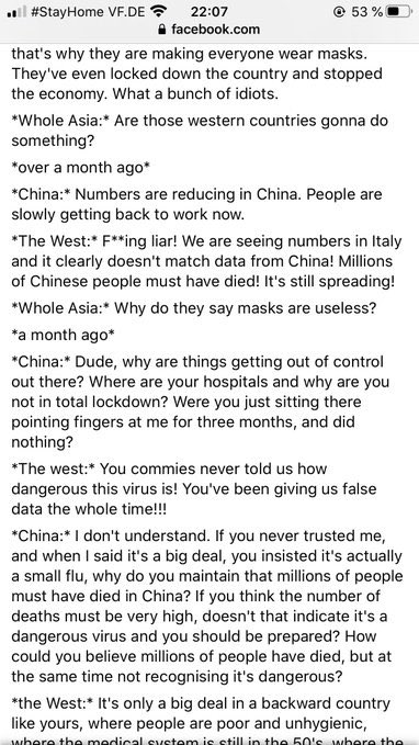 tonyzh2008's tweet photo. This is how China LIED to the world! - Quote from Amie Blomquist who stayed in Ningbo,China druing COVID 19 outbreak time, honest comment from the swedish girl.I can't read the article on Facebook written by Amie Blomquist now,maybe she was asked or forced to delete it. https://t.co/4Rn2dMOAgO