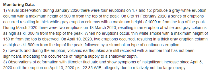 Where do you go for more info? Follow  @vulkanologi_mbg  @volcanohawk  @BNPB_Indonesia  @id_magma for Indonesian volcanic activity and go to the Magma website here:  https://magma.vsi.esdm.go.id/press/  (use Google translate). #Krakatau not  #Krakatoa