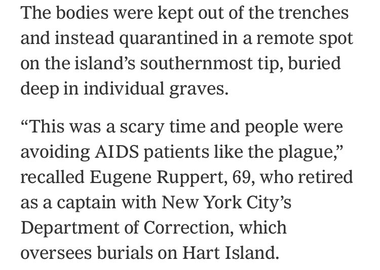 More about Hart Island and the AIDS epidemic  https://www.nytimes.com/2018/07/03/nyregion/hart-island-aids-new-york.html