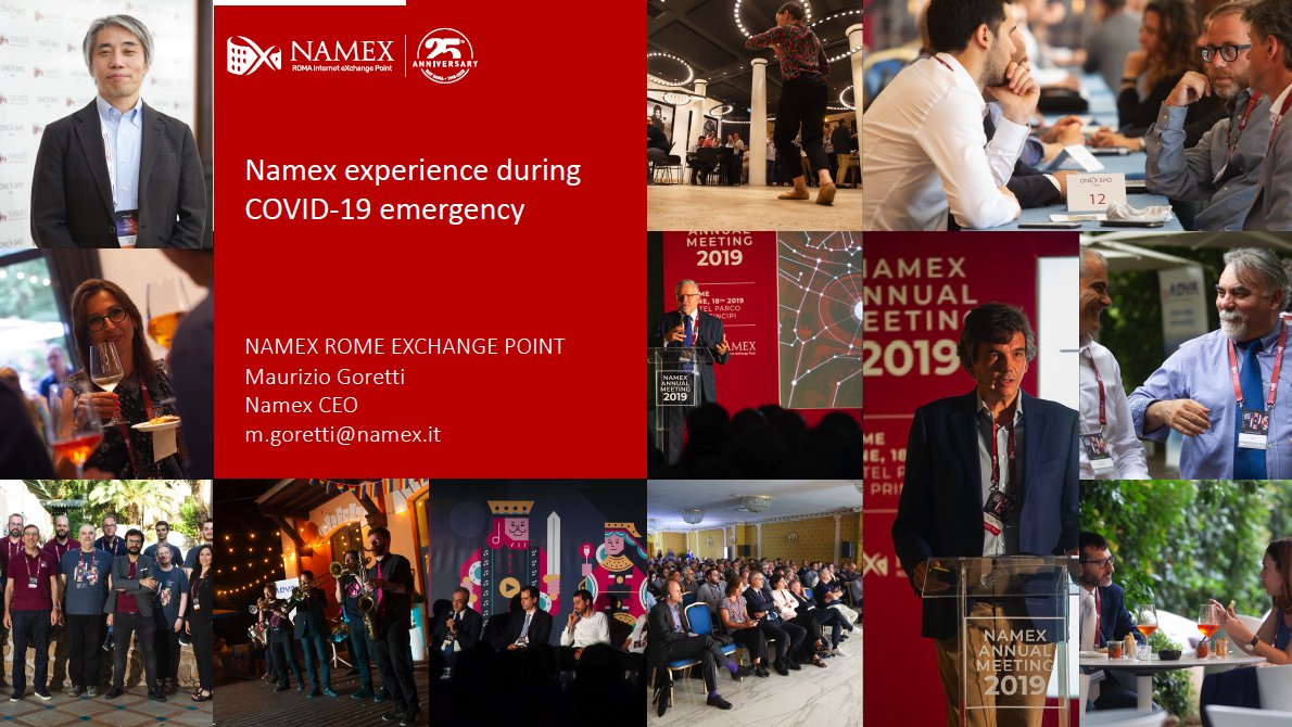 namex_ixp's tweet photo. Yesterday our CEO @MaurizioGoretti  shared @namex_ixp  experience during COVID-19 in Italy with our friends from Asia Pacific Internet Exchange Association https://t.co/pz1O2f10LY Thank you to their chairman and Namex friend Katsuyasu Toyama. #apix #ixp https://t.co/MJQisQ5Zob