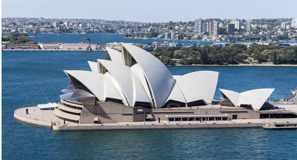 One of the most iconic building in Aust is the Sydney Opera house. Completed in 1973 after 14 years and costing ~$102 Million, paid for by the state lottery and commisioned by Queen Elizabeth. When opera is in play, the temp is kept constant at 22.5C. Its a world heritage site.