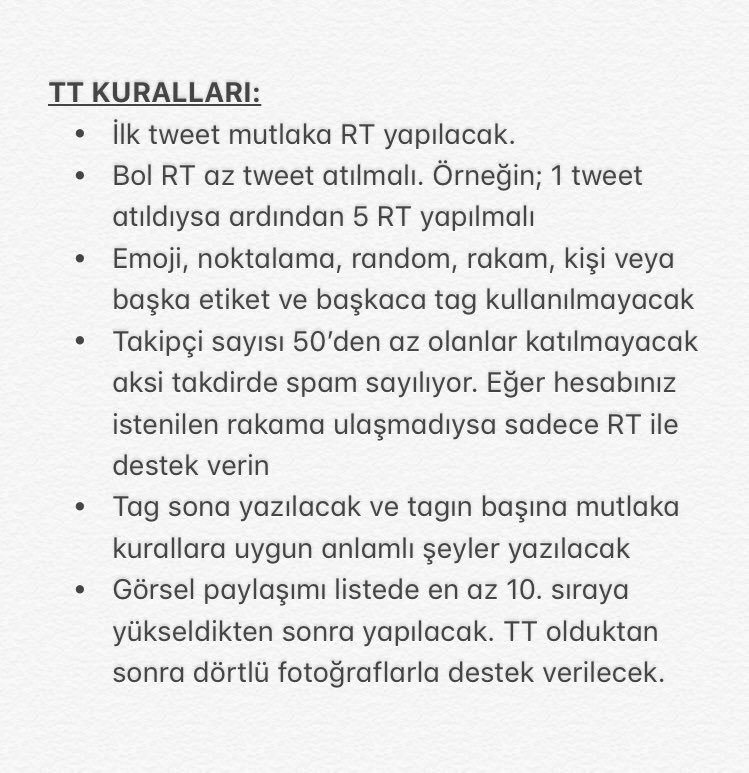 Bu kurallara uyarak destek olur musunuz lütfen gündemde kalalım #terhislerdurdurulmasın