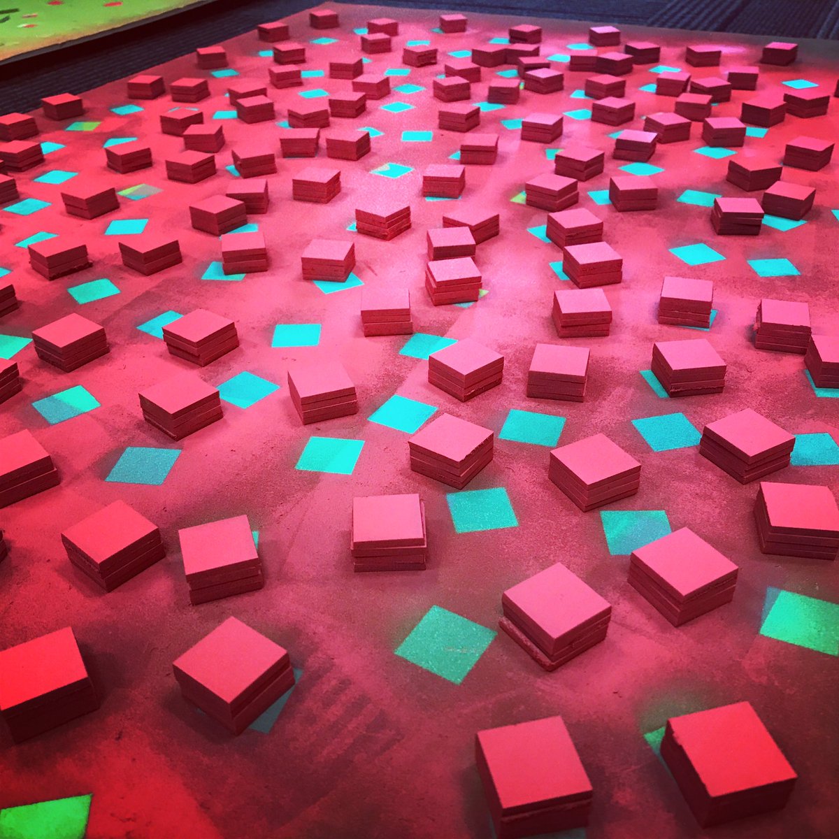 Experimenting on distancing motifs and the future of habitation and occupation with our urban models - paint colour Montana ‘Fever Red’ #futurecity #urbandesign #speculative